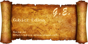 Gubicz Edina névjegykártya